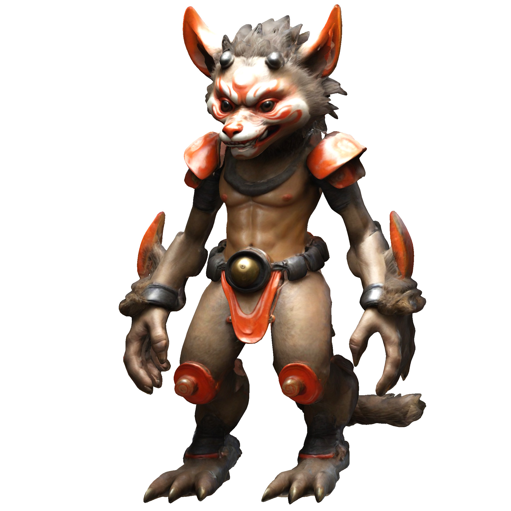 Fierce Fox-Oni Guardian 3D print model_7