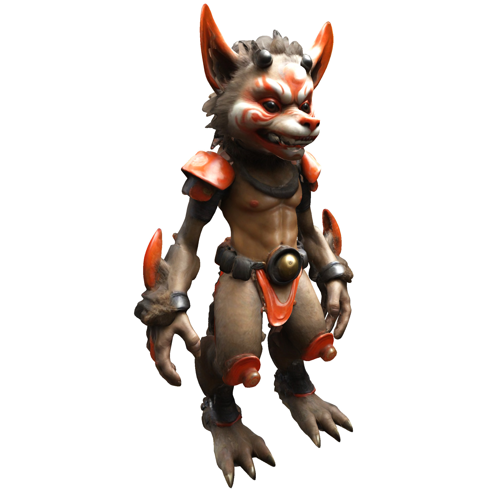 Fierce Fox-Oni Guardian 3D print model_1