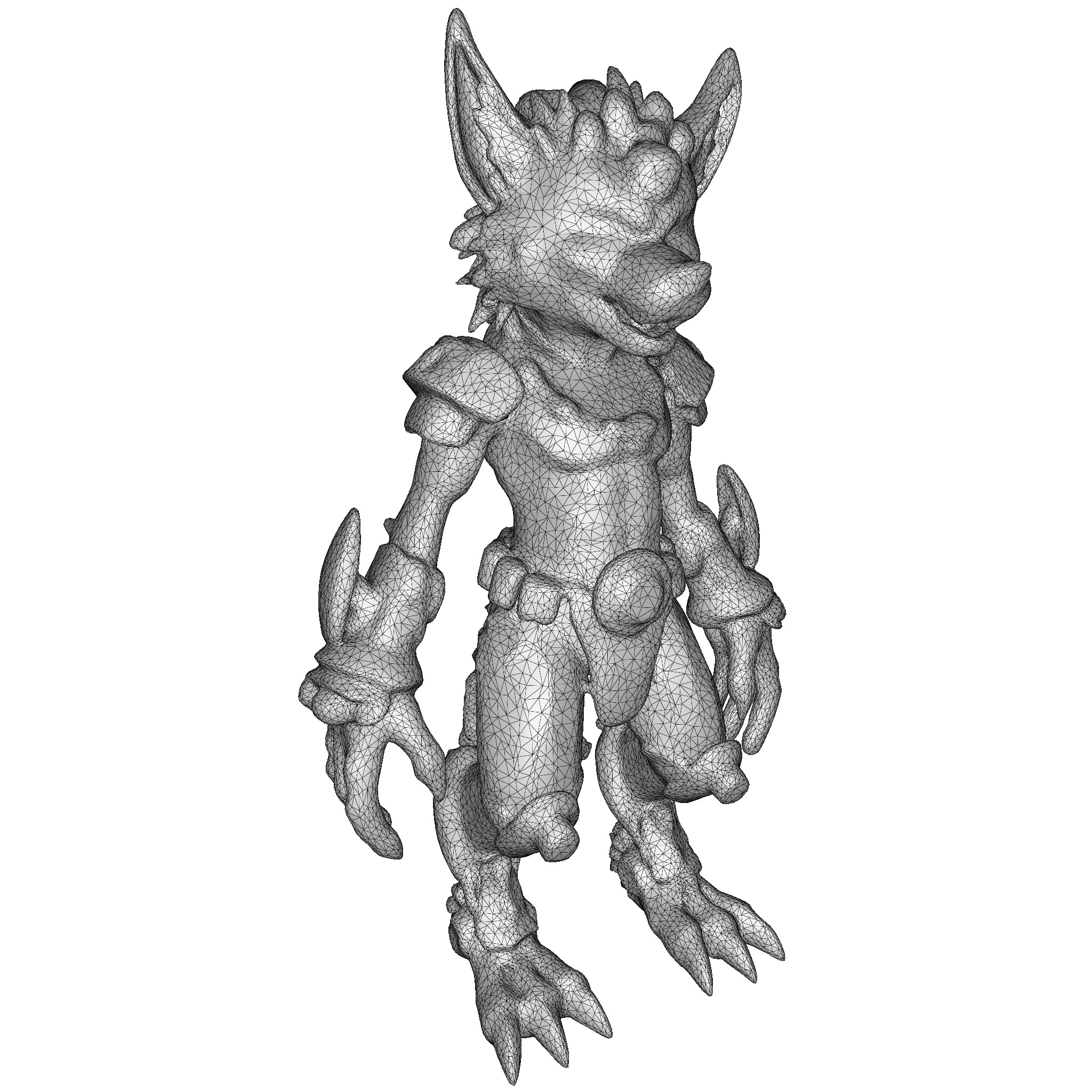 Fierce Fox-Oni Guardian 3D print model_2