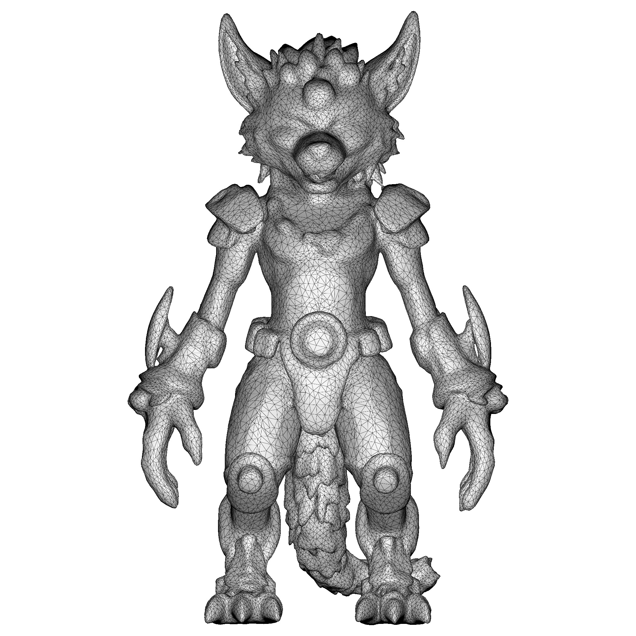 Fierce Fox-Oni Guardian 3D print model_4