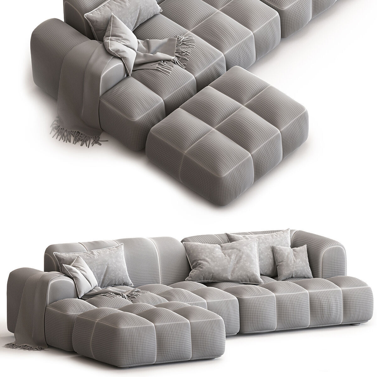 Julia Suede Fabric Soft corner sofa 3D model_4