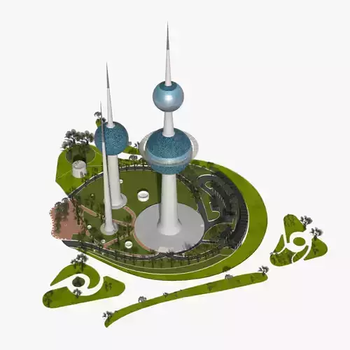 Kuwait Tower 3D model