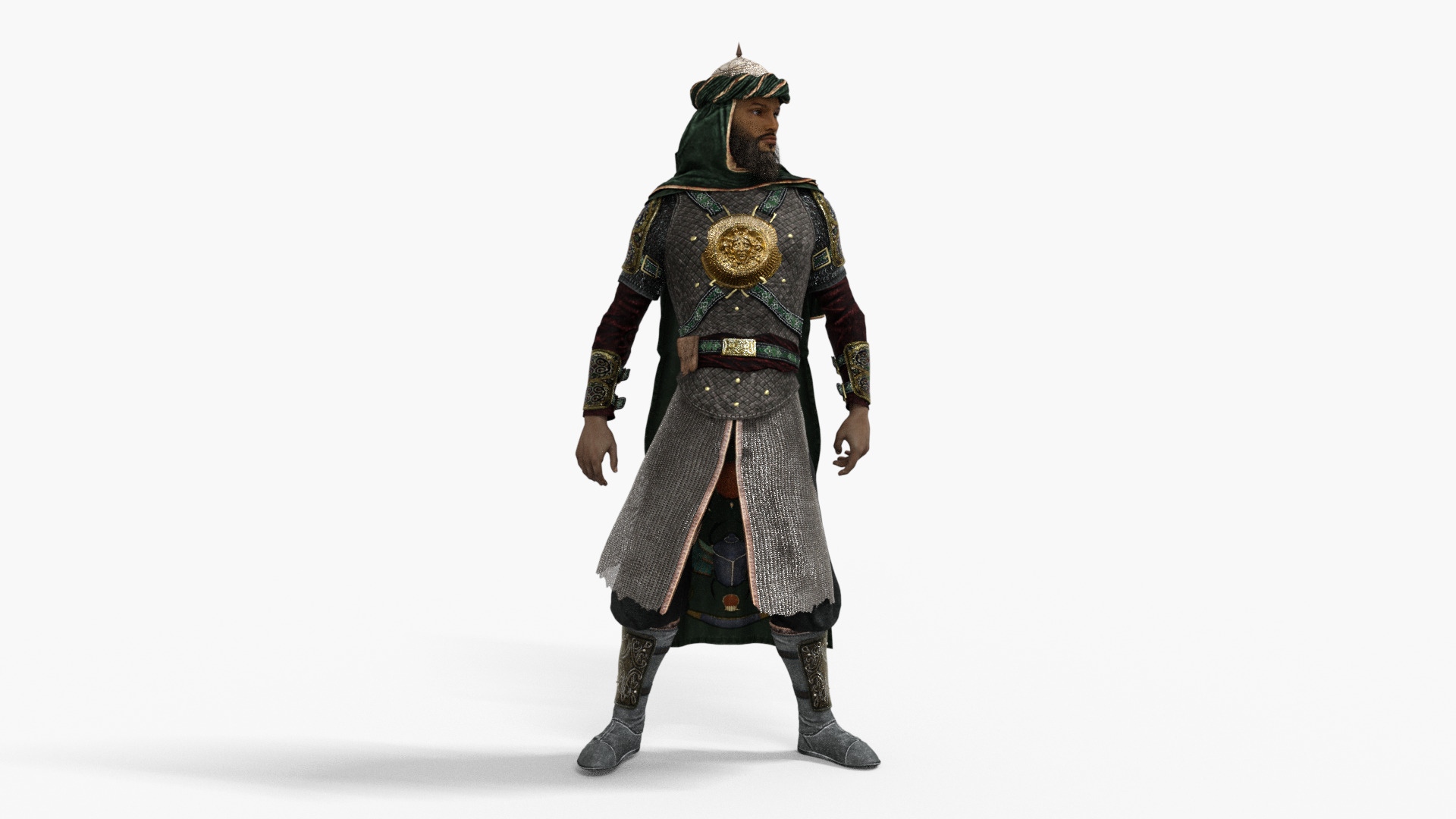 Persian Warrior Low-poly 3D model_13