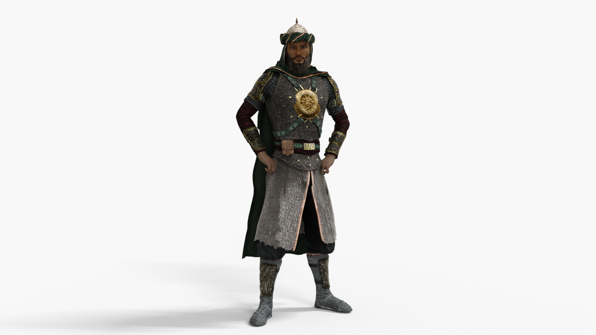 Persian Warrior Low-poly 3D model_16