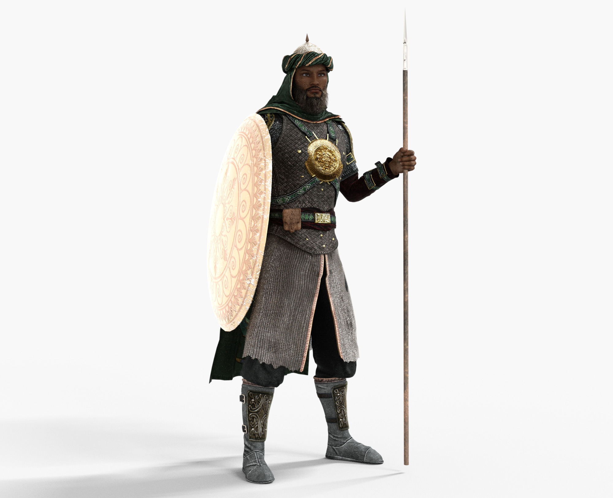 Persian Warrior Low-poly 3D model_3