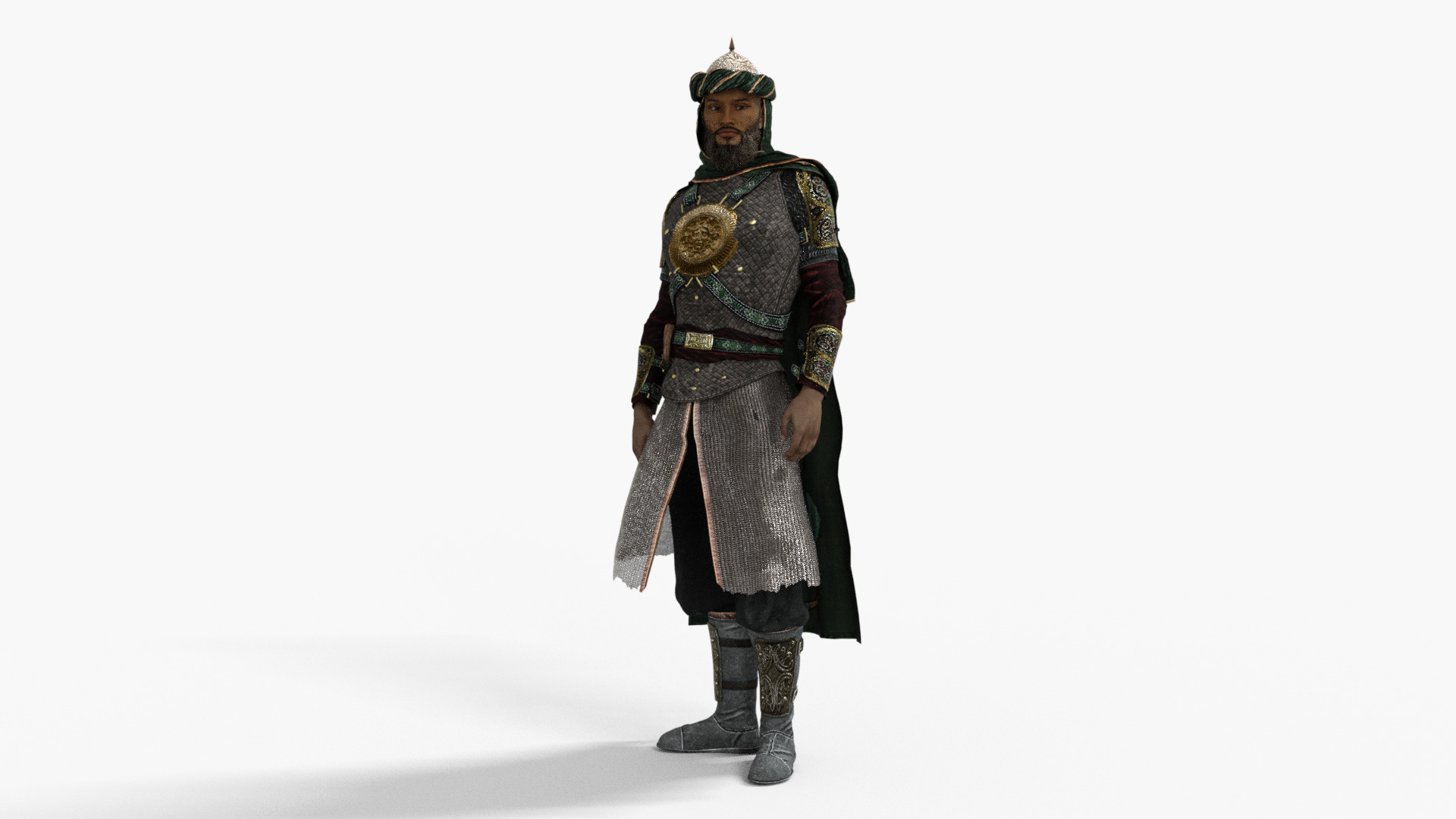 Persian Warrior Low-poly 3D model_4