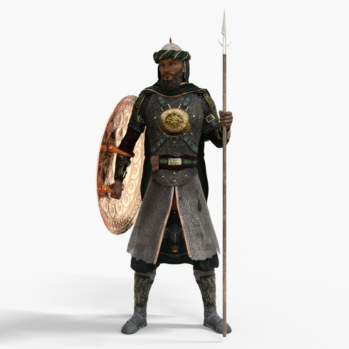 Persian Warrior Low-poly 3D model_22