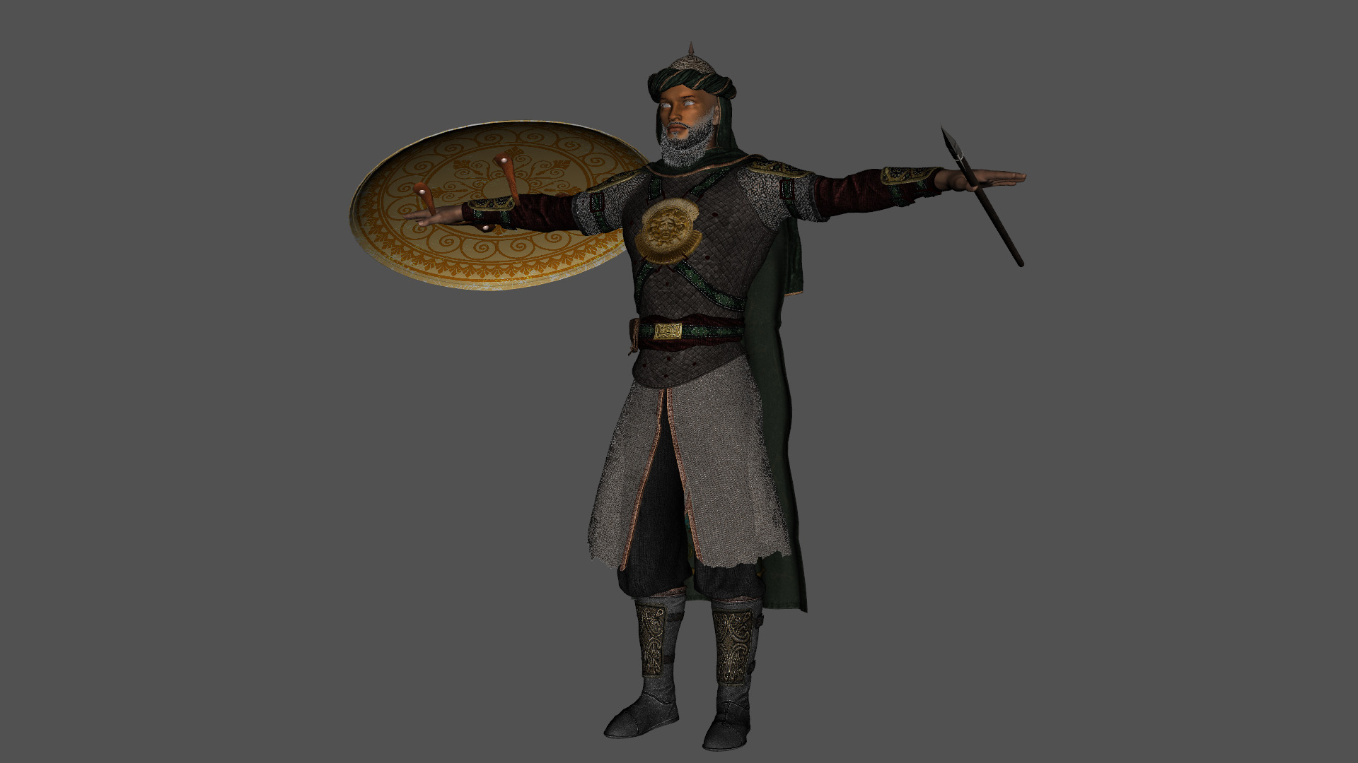 Persian Warrior Low-poly 3D model_23