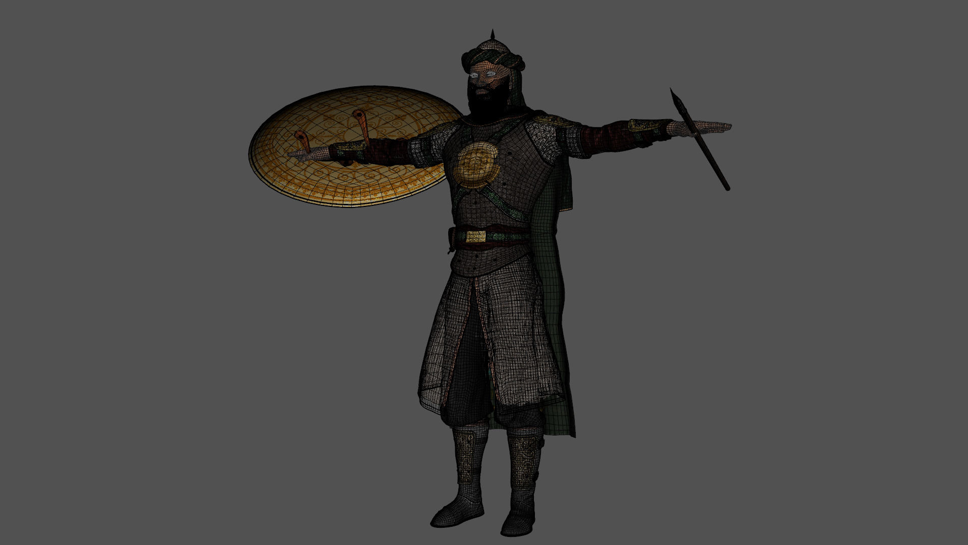 Persian Warrior Low-poly 3D model_24