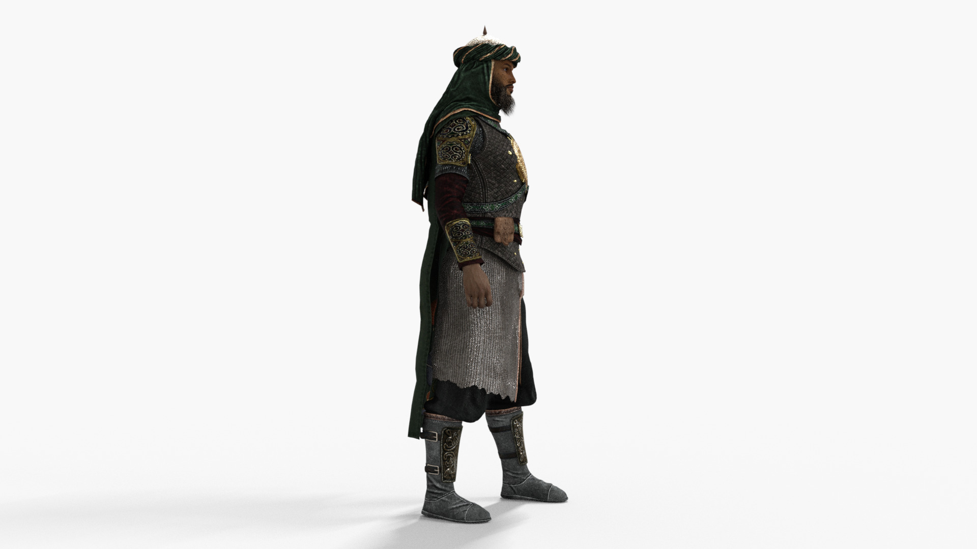 Persian Warrior Low-poly 3D model_17