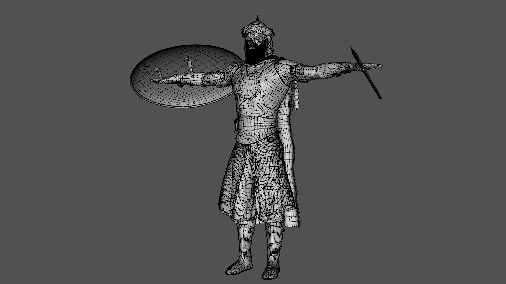 Persian Warrior Low-poly 3D model_25