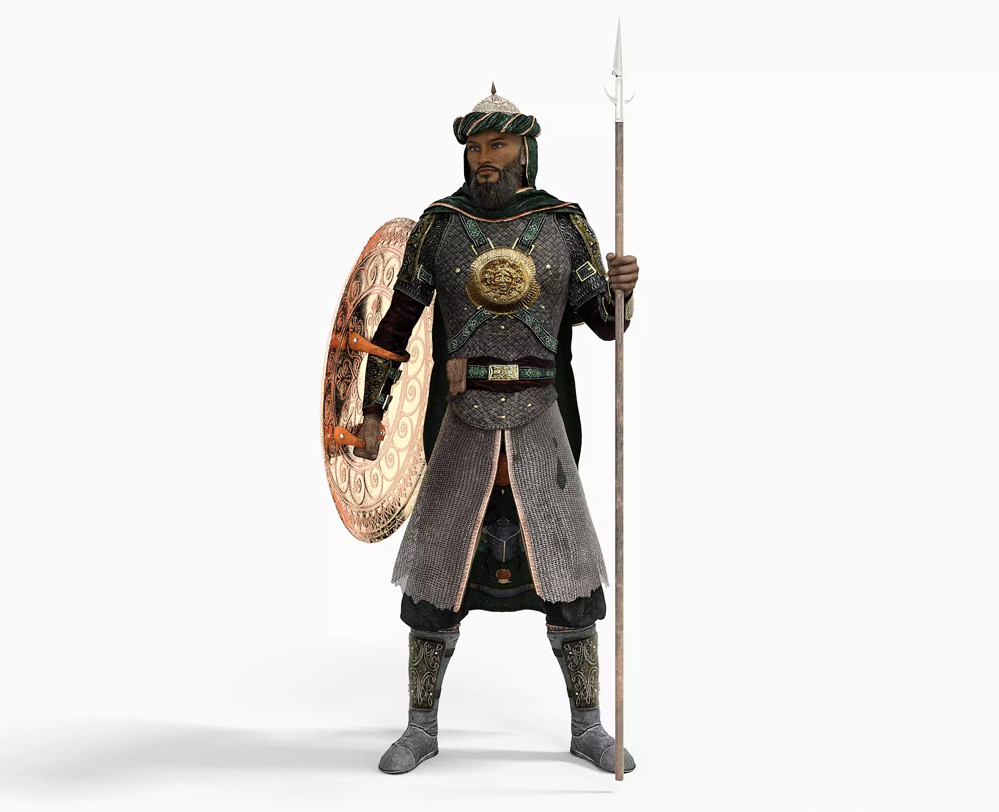Persian Warrior Low-poly 3D model_0