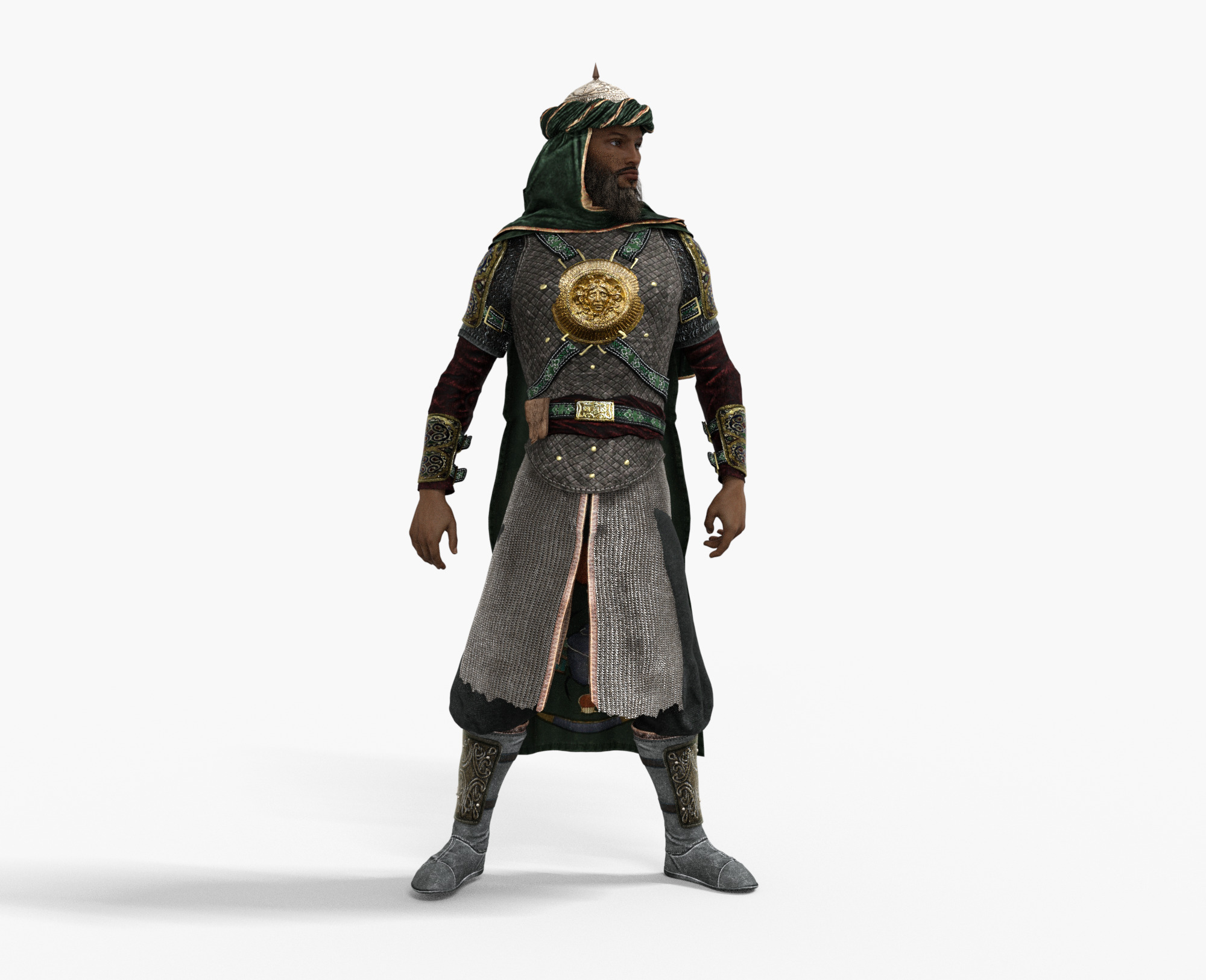 Persian Warrior Low-poly 3D model_2