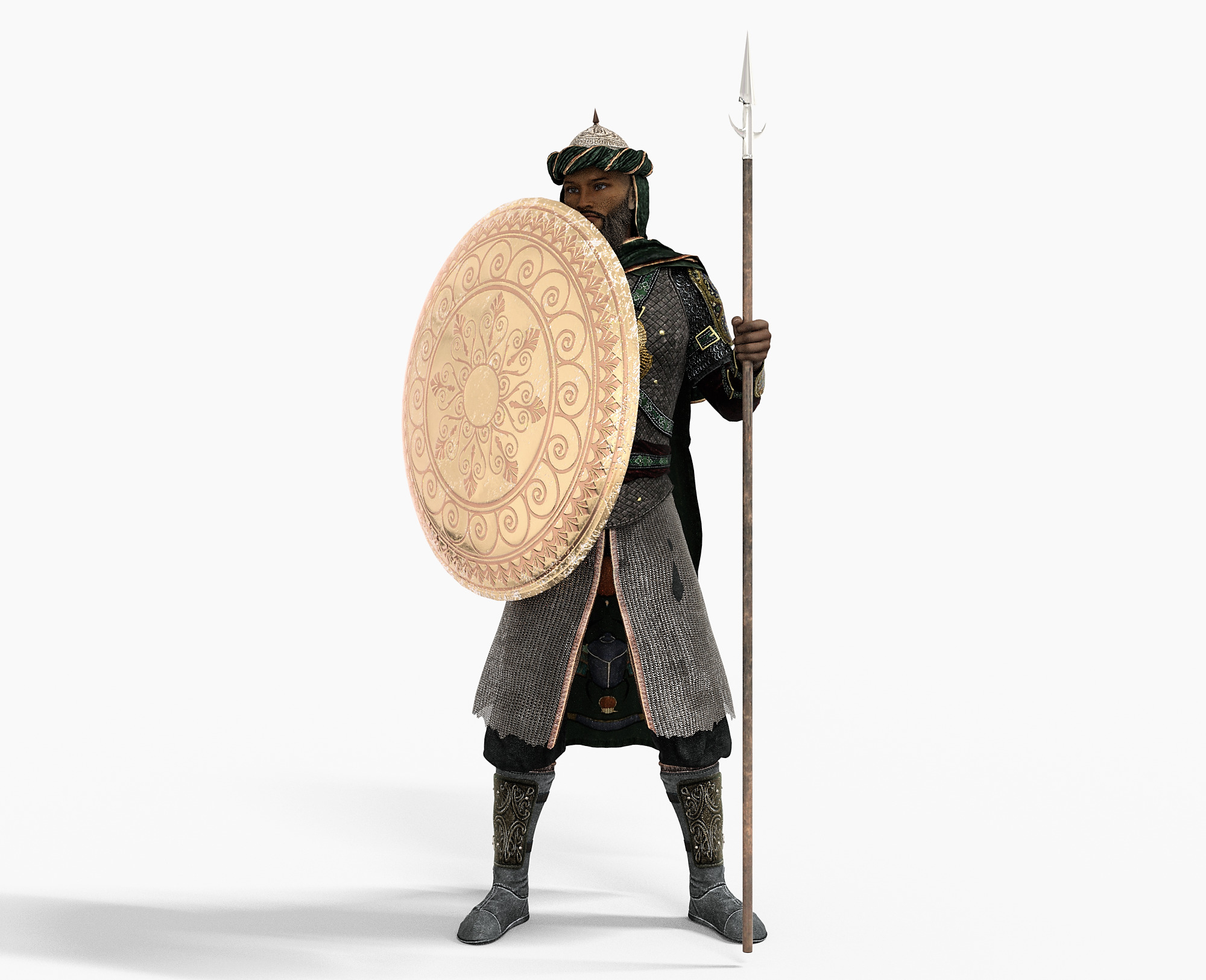 Persian Warrior Low-poly 3D model_1