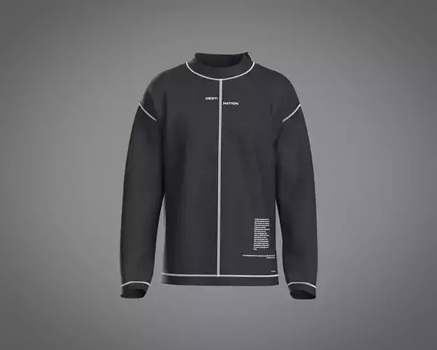 Mens full sleeve t shirt with Overlock stitch detailing