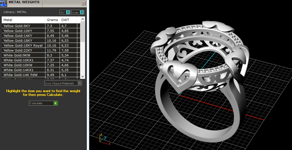 Ring with hearts N012981 3D print model_9