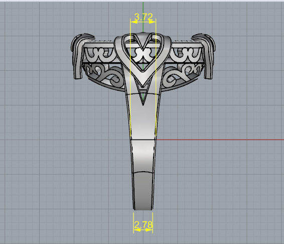 Ring with hearts N012981 3D print model_8