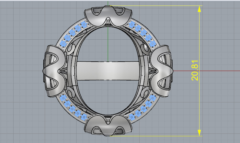 Ring with hearts N012981 3D print model_7