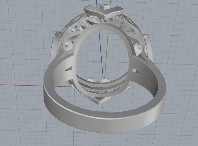 Ring with hearts N012981 3D print model_5