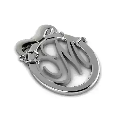 Pendant letter M with a bow N012973