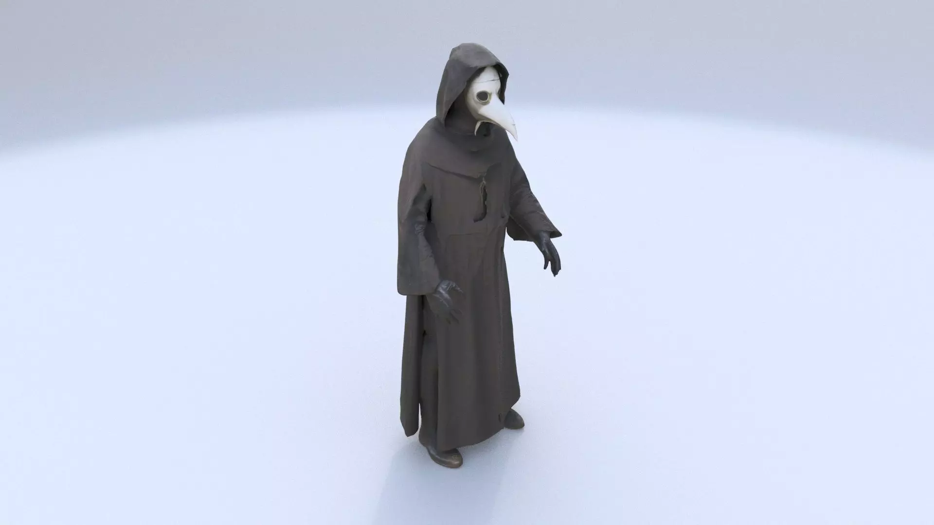 Plague Doctor Cloak 3D model_0