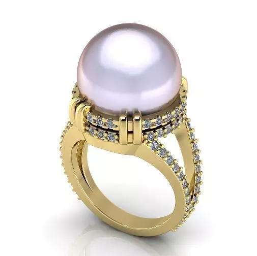 Pearl ring N012956 3D print model_0