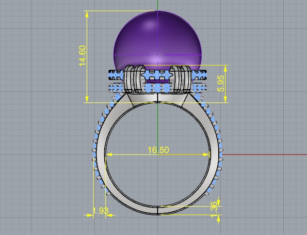 Pearl ring N012956 3D print model_6