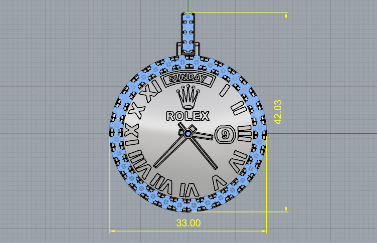 Pendant watch N012950 3D print model_6