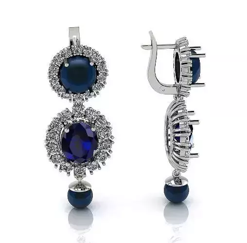 Earrings with pearl stone N012942