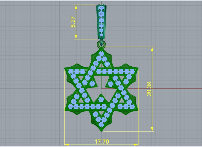 Star of David pendant N012940 3D print model_6