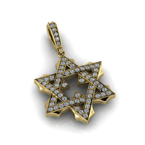 Star of David pendant N012940 3D print model_1