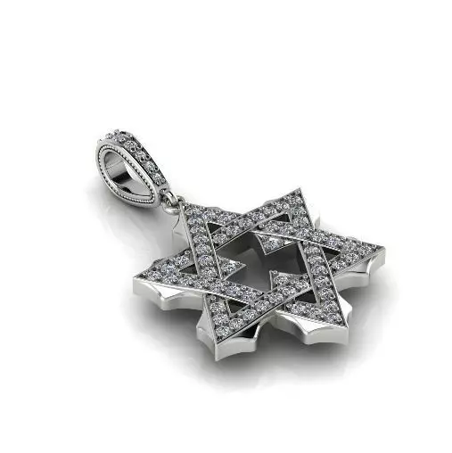 Star of David pendant N012940 3D print model_0