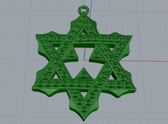 Star of David pendant N012940 3D print model_3