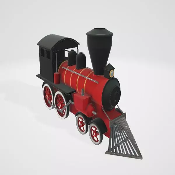 Steam Train 3D model_0