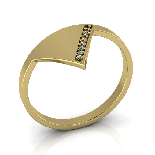 Triangle ring N013035 3D print model_1