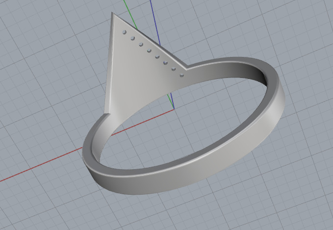Triangle ring N013035 3D print model_4