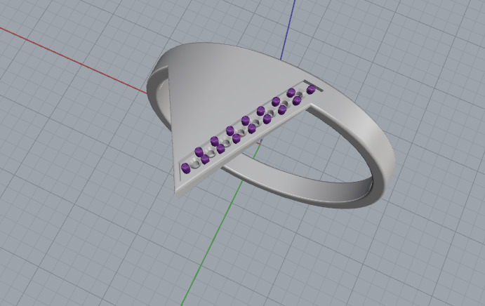 Triangle ring N013035 3D print model_2