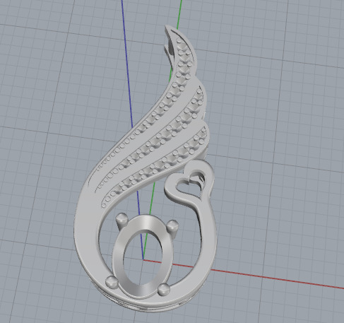 Pendant with a heart N013020 3D print model_2