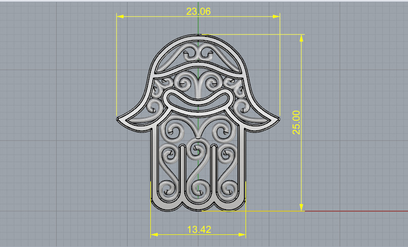 Pendant Hamsa N013011 3D print model_6