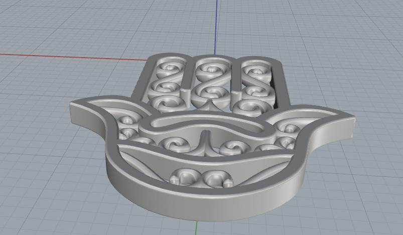 Pendant Hamsa N013011 3D print model_5