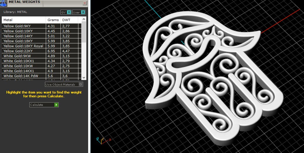 Pendant Hamsa N013011 3D print model_8
