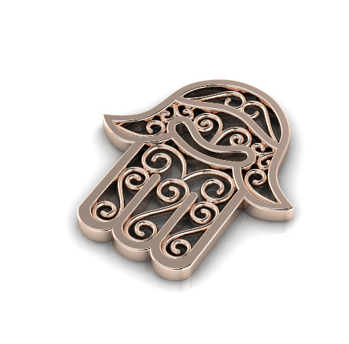 Pendant Hamsa N013011 3D print model_2