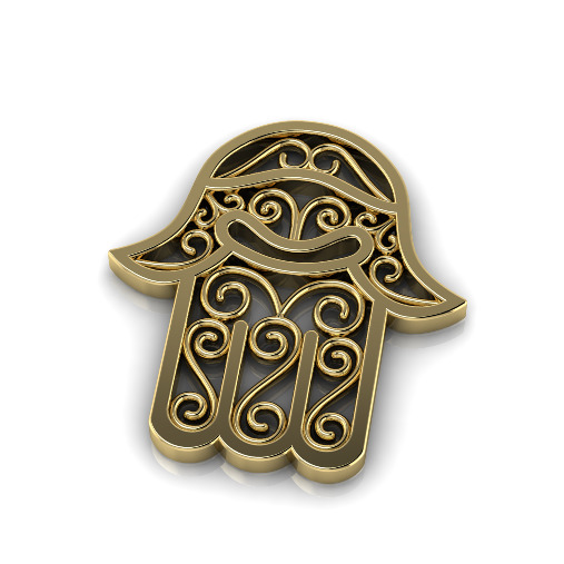 Pendant Hamsa N013011 3D print model_1