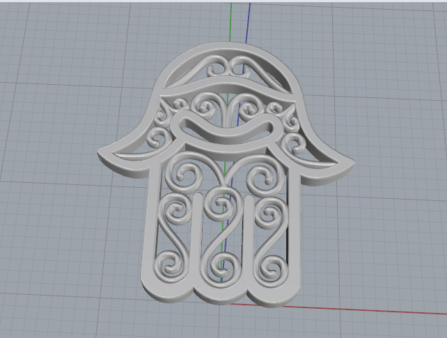 Pendant Hamsa N013011 3D print model_3