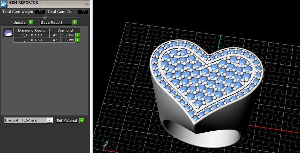 Ring Heart N013005 3D print model_11