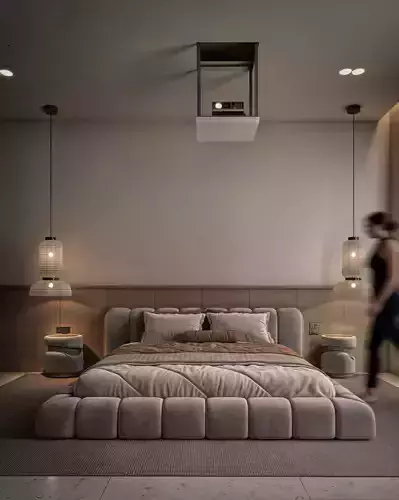 Minimalist Cozy Bedroom  3D Model for Twinmotion  3D print model