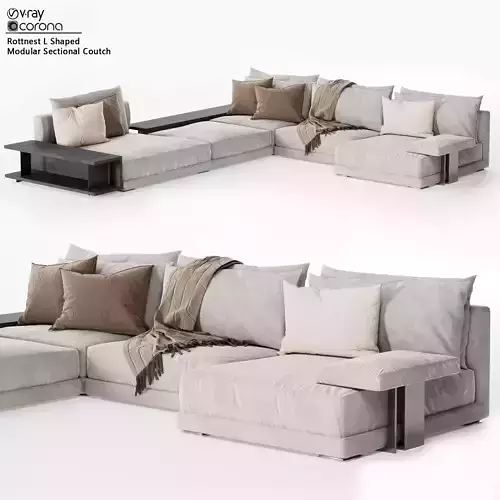 Rottnest L Shaped Modular Sectional Couch 3D model