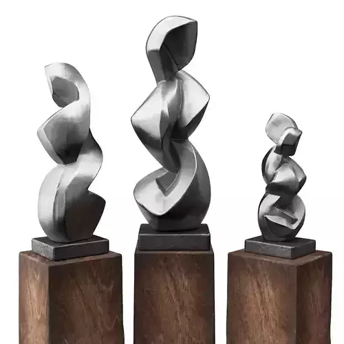 Carved cubist art sculpture