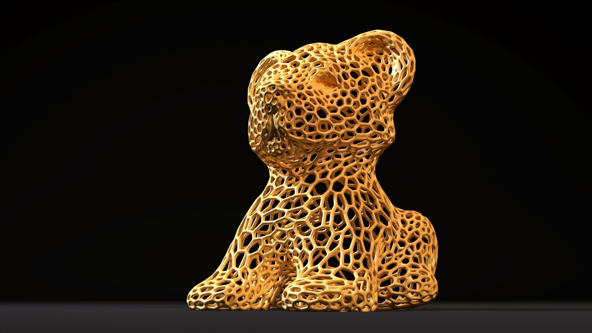 Tiger cub Voronoi 3D print model_9