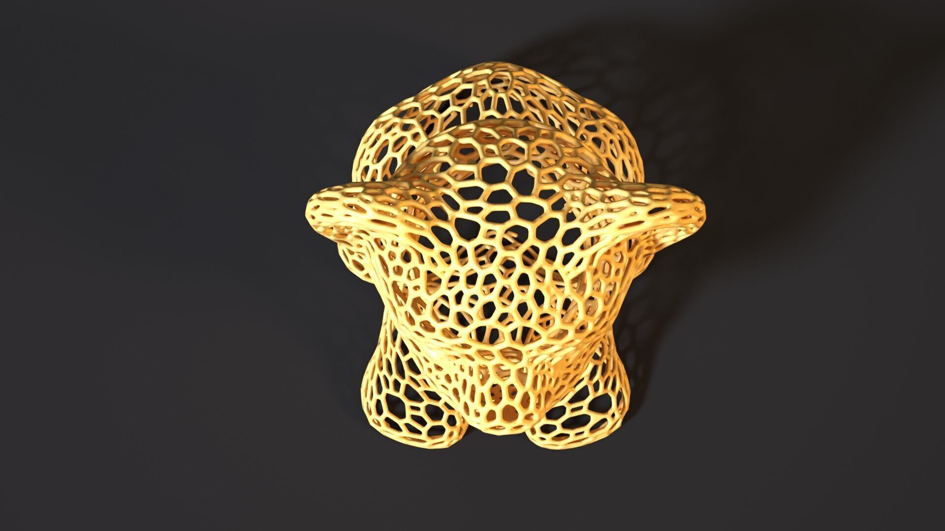 Tiger cub Voronoi 3D print model_8